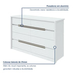 Cômoda Urban 8 Gavetas Espresso Móveis Branco